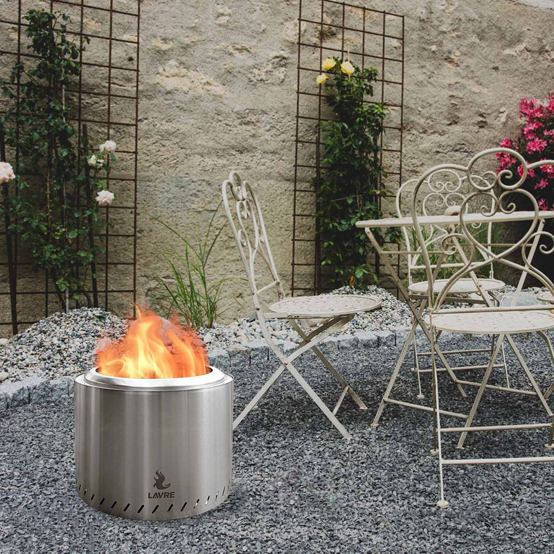 LAVRE Stainless Steel Portable Low Smoke Fire Pit, Outdoor Wood Burning